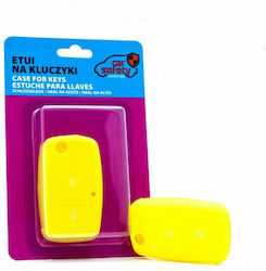 Silicone Car Key Cover Case Car Safety with 2 Buttons for Seat / Skoda / VW Yellow Silicone Car Key Cover Case Car Safety with 2 Buttons for Seat / Skoda / VW Yellow