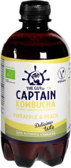 Captain Kombucha Organic Product Kombucha Pineapple & Peach Liquid 400ml