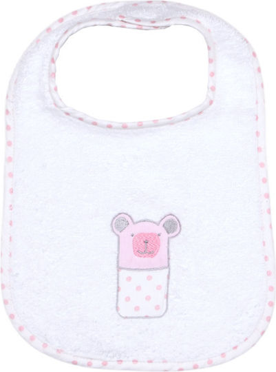 Baby Star Waterproof Лигавник от 100% Памук със закопчалка за обръч и примка Розов