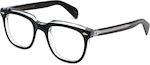 Moscot Yontif Femei Plastic Rame Ochelari Negru Black Crystal