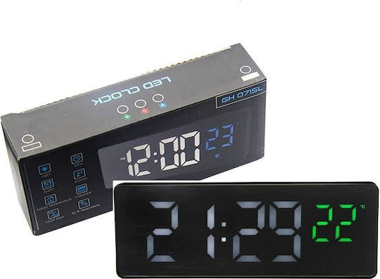 Ceas Digital de Masă cu Alarmă Negru Oglindă cu LED-uri 907151_b