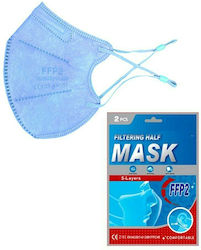 Rusbek Filtering Half Mask FFP2 NR 5-Layers Schutzmaske FFP2 Blau 2Stück