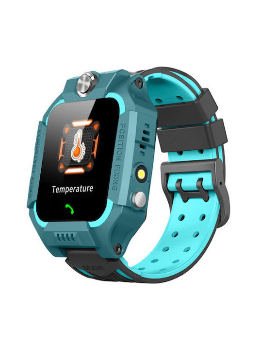 FZ6 Kinder Smartwatch mit GPS und Kautschuk/Plastik Armband Hellblau