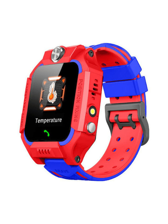 FZ6 Ceas Digital pentru Copii cu GPS și Brățară de Cauciuc/Plastic Roșu