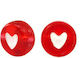 Acrylic Craft Beads Red 1pcs Heart 7mm