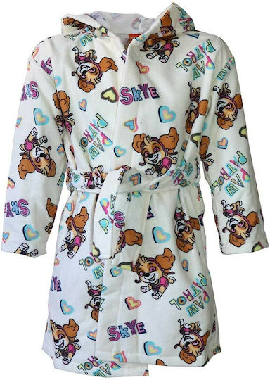 Disney Kids Hooded Bathrobe Paw Patrol Ecru