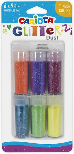 Carioca Dust Neon Colors Χρυσόσκονη Glitter Πολύχρωμη σε Αλατιέρα 9gr Σετ 6τμχ