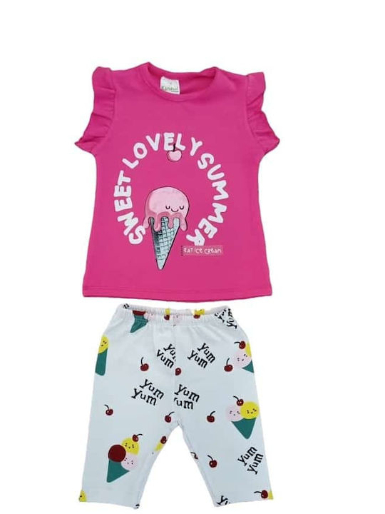 Set Kinder Baby pentru fete Fuchsia/Blanco - Fuchsia