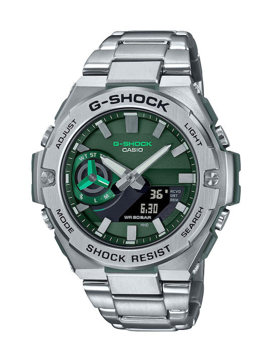 Casio G-Shock G-Steel Ρολόι Μπαταρίας με Ασημί Μεταλλικό Μπρασελέ