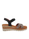 Anatomic Women's Leather Ankle Strap Platforms Black/Multicolor
