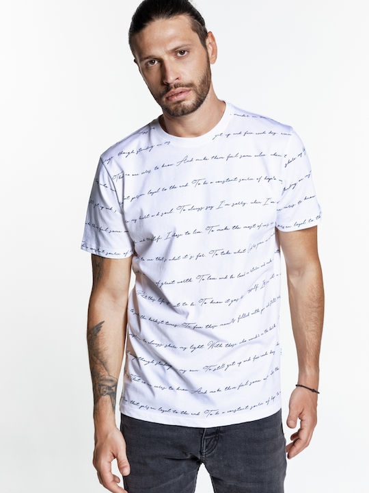 Snta T-shirt with Allover Print - White