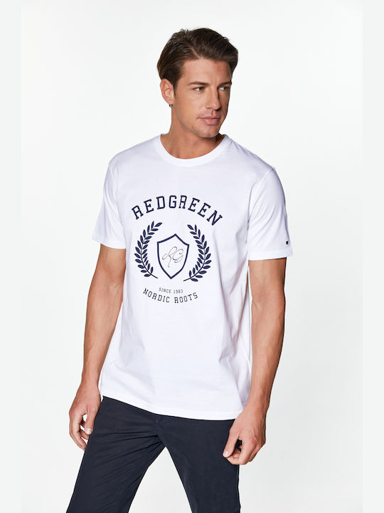 Tricou RedGreen cu imprimeu Nordic Roots - Alb