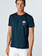 Snta T-shirt with Laguna Palmtree Print - Blue Navy