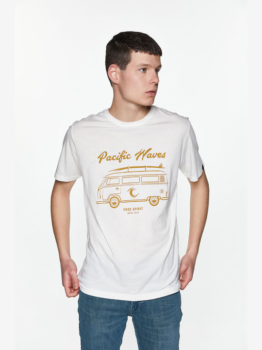 Snta T-shirt with Pacific Waves print - White