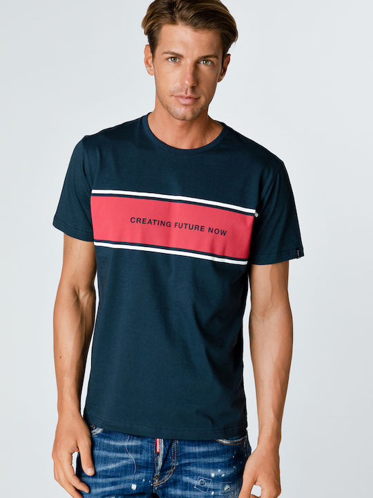 Snta T-Shirt mit Aufdruck Creating Future Now - Blau-Marine