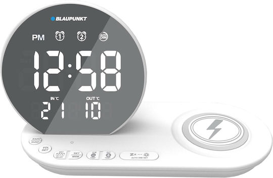 Blaupunkt Digital White Tabletop Clock