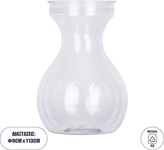GloboStar Vase Kunststoff Grace Transparent F9xY13cm