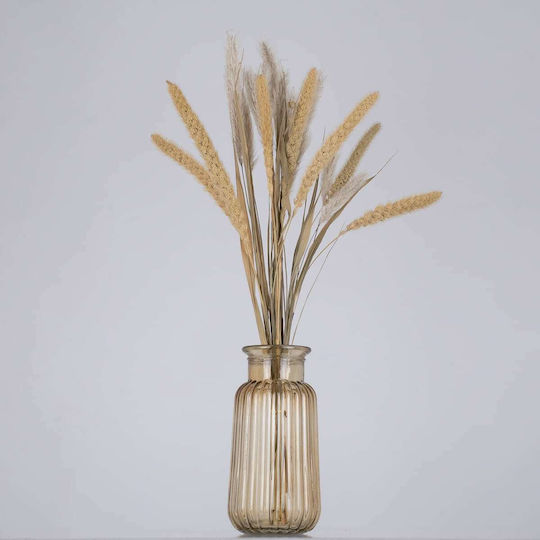GloboStar Βάζο Γυάλινο Layla Μελί Φ11xΥ22cm