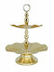 JK Home Decoration Μεταλλική Εταζέρα 2 Ορόφων Χρυσή Ø39xY54cm