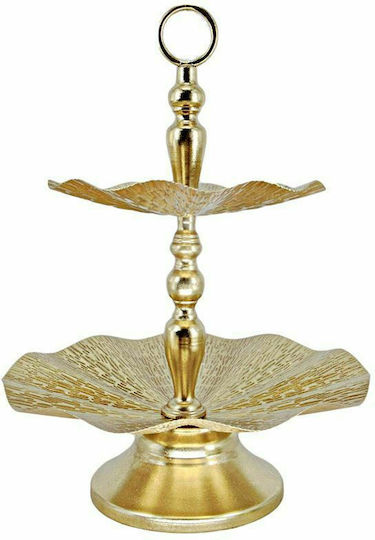 JK Home Decoration Μεταλλική Εταζέρα 2 Ορόφων Χρυσή Ø39xY54cm JK Home Decoration Μεταλλική Εταζέρα 2 Ορόφων Χρυσή Ø39xY54cm