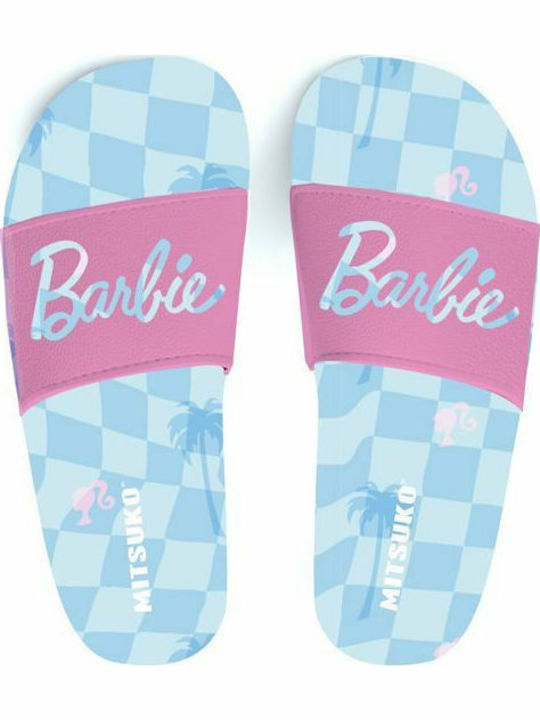 Mitsuko Παιδικές Σαγιονάρες Slides Barbie Γαλάζιες