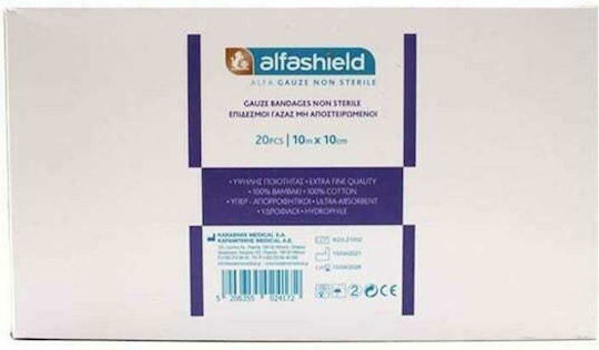 Alfashield Nicht-sterile Medizinische Gaze 10x10cm 20 Stück