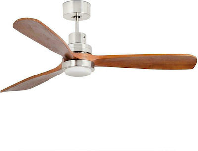 Faro Barcelona Lantau LED with DC motor 33518DC Ceiling Fan 132cm with Light and Remote Control Matt Nickel/Dark Walnut