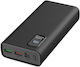Platinet PL0412 Power Bank 20000mAh 22.5W με 2 Θύρες USB-A και Θύρα USB-C Power Delivery / Quick Charge 3.0 Μαύρο