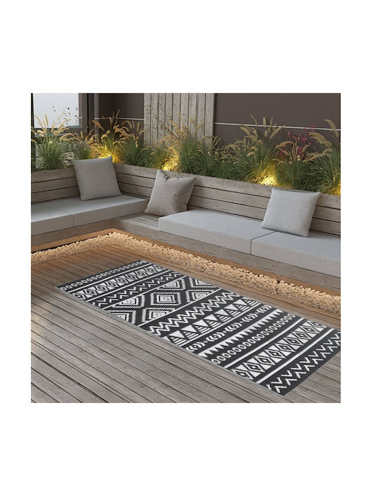 vidaXL Rug Outdoor Rectangular Black