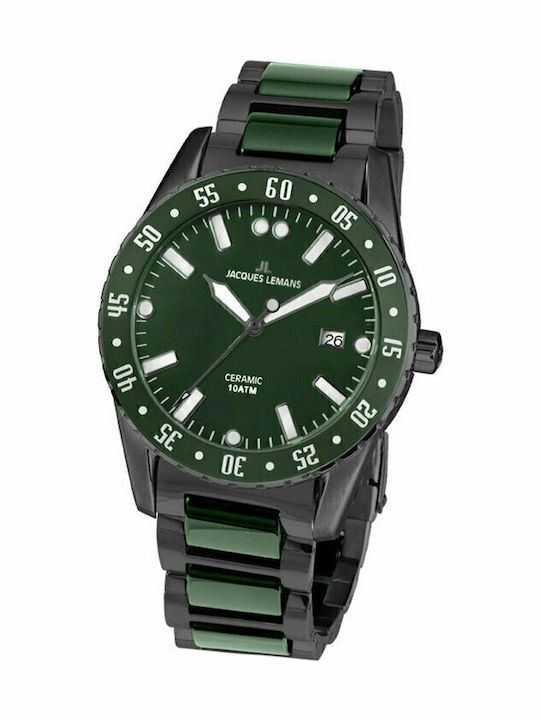 Jacques Lemans Men's Watch 42mm Battery with Ceramic Bracelet
