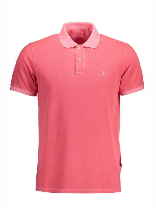 Gant Ανδρικό T-shirt Polo Ροζ