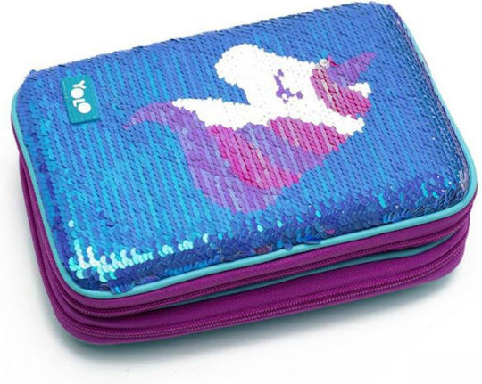 Yolo Pencil Case with 2 Compartments Purple