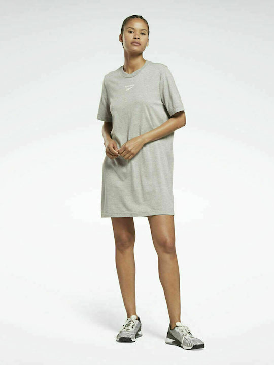 Reebok Tee Dress Mini All Day Φόρεμα Βαμβακερό Γκρι
