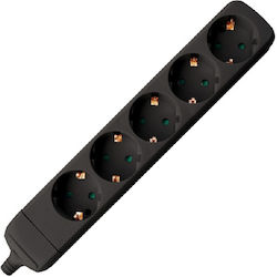 Spot Light 5-Outlet Power Strip without Cable Black