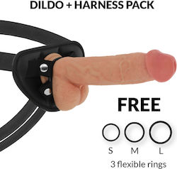 Cyber Silicock Harness με Dildo 21cm στο χρώμα του δέρματος