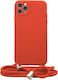 Bodycell Liquid Back Cover Silicon cu Curea Roșu (iPhone 11 Pro Max)
