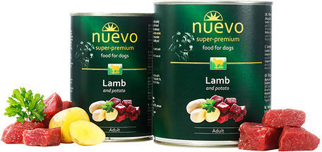 Nuevo Super Premium Nassfutter Hunde in Dose mit Lamm und Kartoffeln 6x800gr