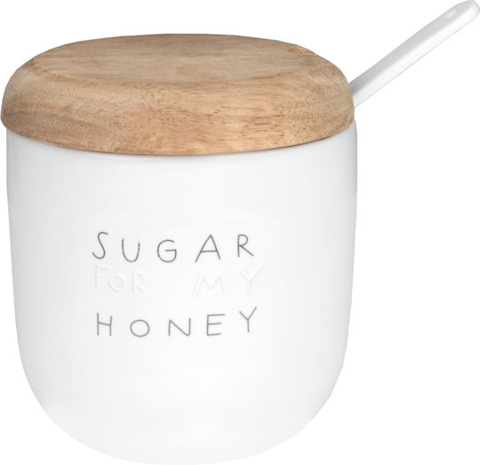 Raeder Sugar My Honey Porcelain Jar with Lid White 9.5x9.5x8.5cm