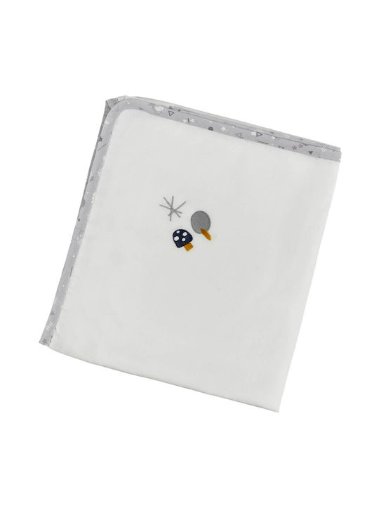O Kosmos tou Morou Foxy Cotton Swaddle Wrap White 90x90cm.
