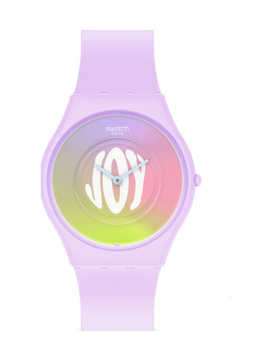 Swatch Joy Purple Women's Watch with Purple Rubber Strap