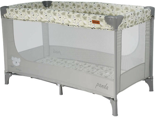 Bebe Stars Journey Panda Playpen with Mattress Gray 125x65cm