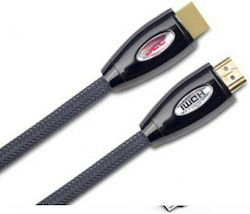 DCU Braided Cable HDMI male - HDMI male 1m Μαύρο