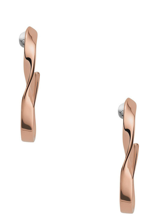 Skagen Earrings Hoops made of Steel Gold Plated