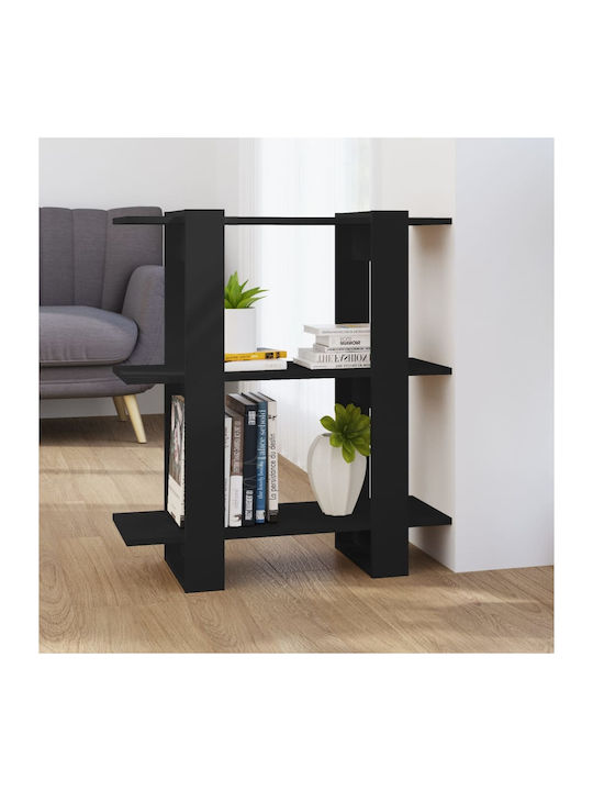 Bookcase Black 80x30x87cm