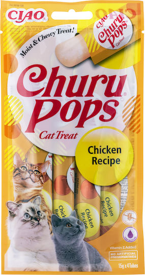 Inaba Churu Pops Cat Treats with Chicken 4pcs for Adult Cats 4pcs 14gr