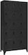 Locker Metal with 15 Cabinets Charcoal 90x40x180cm