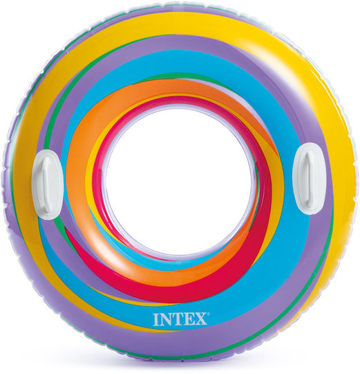 Intex Swirly Whirly Tubes Kids' Swim Ring with Handles and Diameter 91cm. from 9 Years Old Purple Swirly Whirly