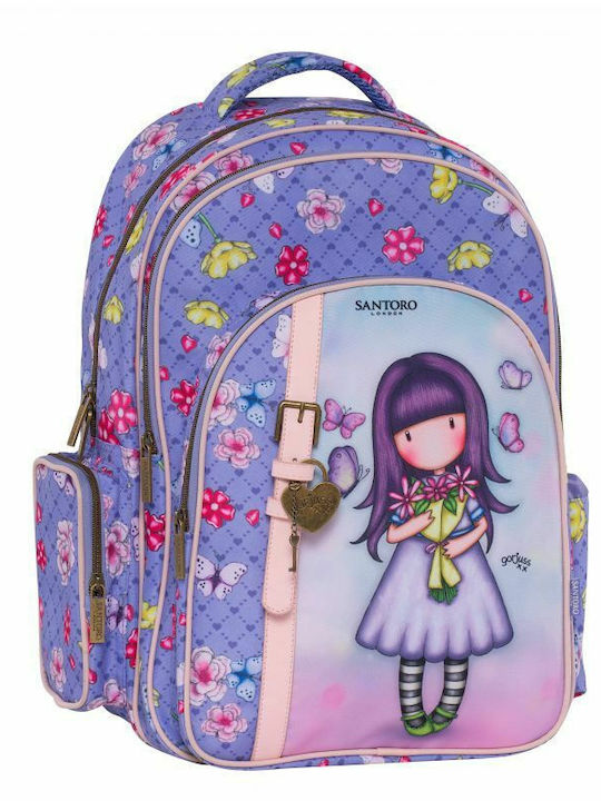 Santoro Send Me Flowers Schulranzen Rucksack Grundschule, Grundschule in Lila Farbe