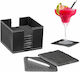 Relaxdays Suport pentru pahare Piatră cu Suport Gri 10x10cm 8buc