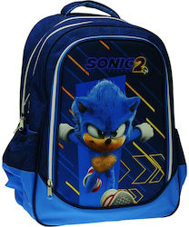 Gim Sonic Σχολική Τσάντα Πλάτης Δημοτικού σε Μπλε χρώμα Μ35 x Π20 x Υ46εκ